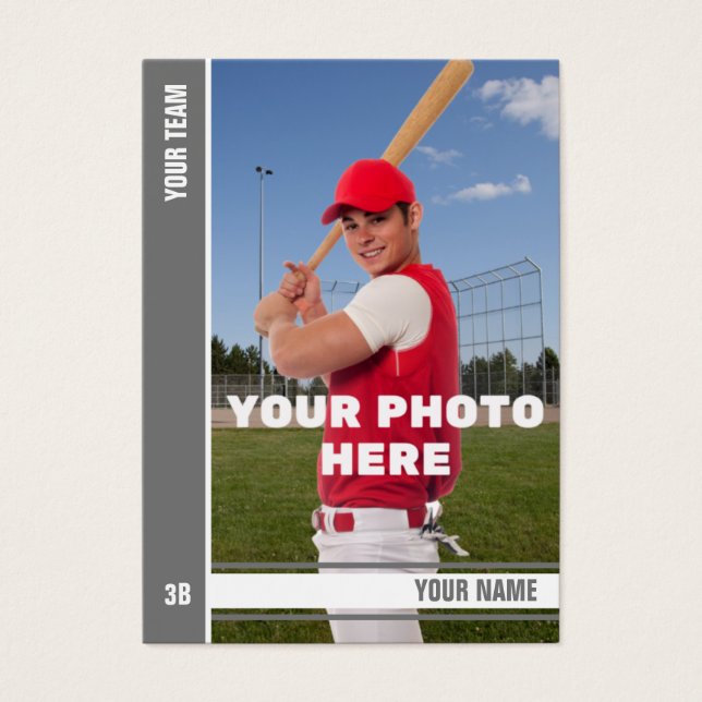 Carte de baseball Gris Gris - Statistiques Personn (Devant)