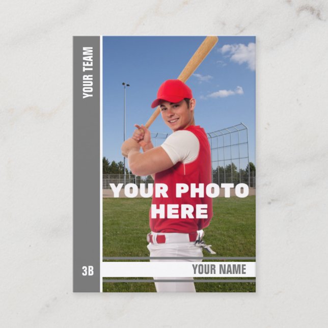 Carte de baseball Gris Gris - Statistiques Personn (Devant)