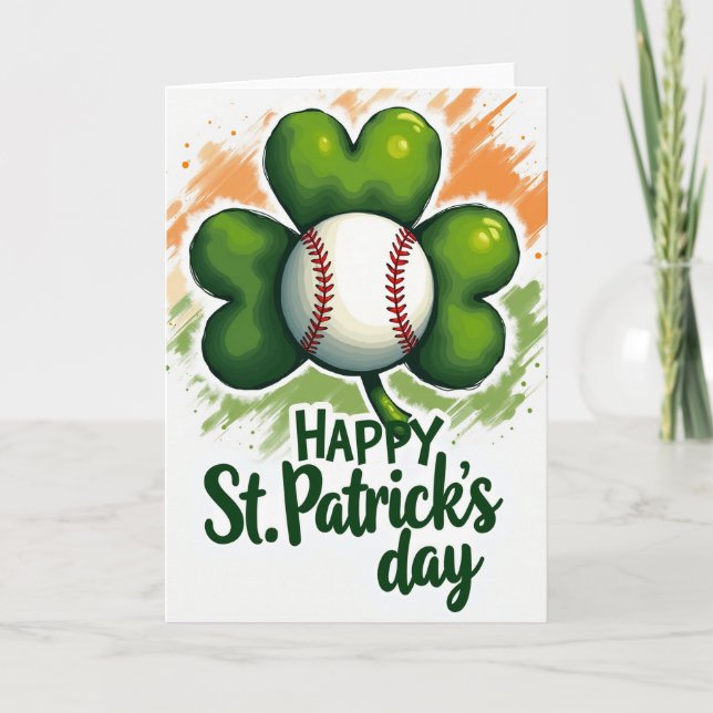 Carte de baseball motif Trèfle (Devant)