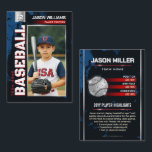 Carte de baseball personnalisée, carte de joueur r<br><div class="desc">Transformez votre joueur de ballon en étoile grâce à notre Carte de Trading Modern Red Baseball aux couleurs noir, rouge et argent ! Ajoutez leur photo, leur stats et leurs réalisations pour un gardien personnalisé qui est parfait pour les cadeaux d'équipe, les prix de l'entraîneur ou un souvenir amusant à...</div>