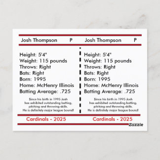 Carte de baseball personnalisée unique