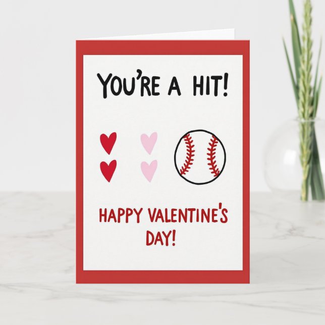 Carte de baseball pour la Saint-Valentin (Devant)