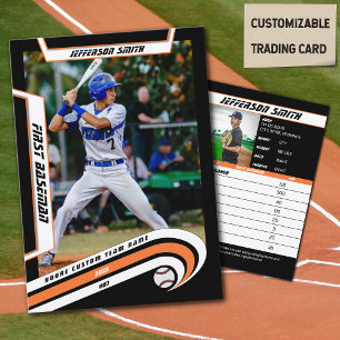 Carte de baseball Vive Orange Noir