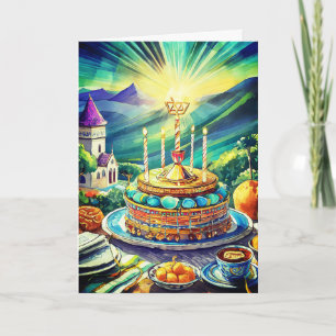 Carte de Bat Mitzvah, carte de vœux pliée 5" x 7"