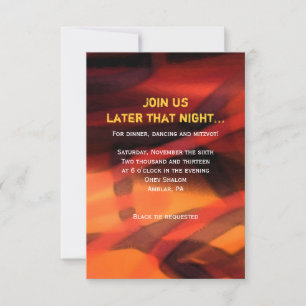 Carte de Bat mitzvah de réception WATERCOLOR STAR