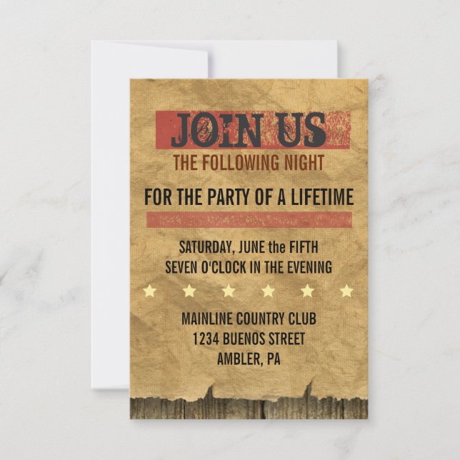 Carte de Bat mitzvah WILD WEST RECHERCHÉ Bar (Devant)