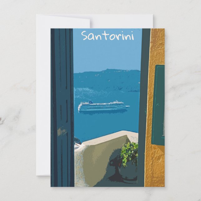 Carte de bateau de croisière Santorini, Grèce (Devant)