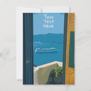 Carte de bateau de croisière sur mesure Santorini,