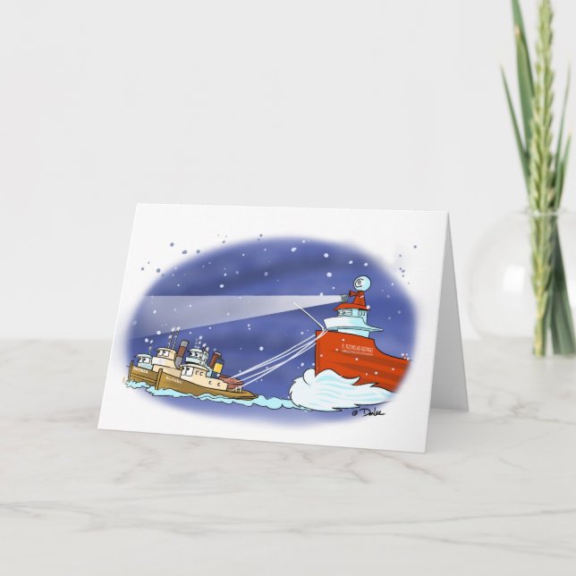 Carte de bateau de Père Noël (Devant)