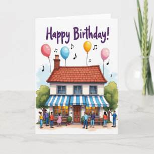 Carte de bâtiment de célébration d'anniversaire