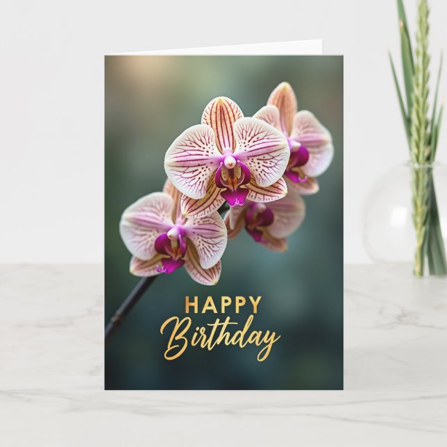 Carte de beauté d'orchidée striée (Devant)