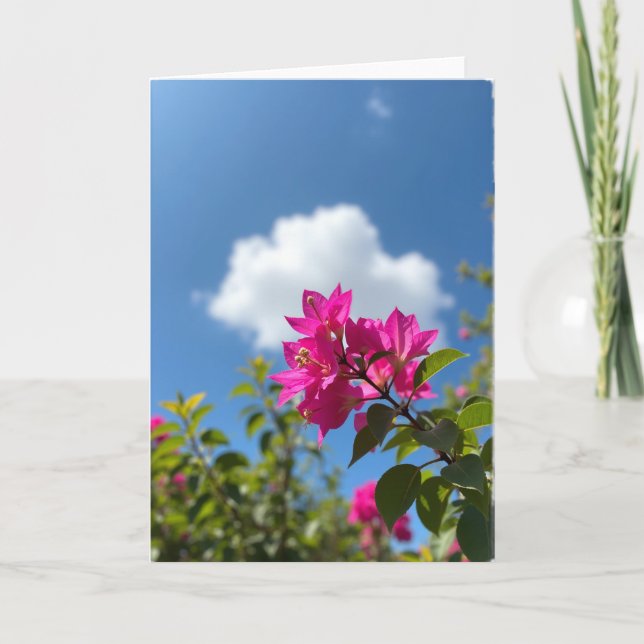 Carte de beauté florale azur (Devant)