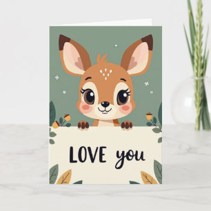 Carte de bébé faon mignon je t'aime