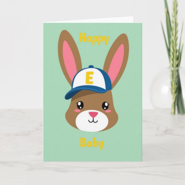 Carte de bébé heureux de la forêt (Devant)