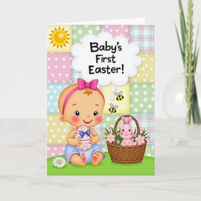 Carte de bébé pour un printemps heureux (Devant)