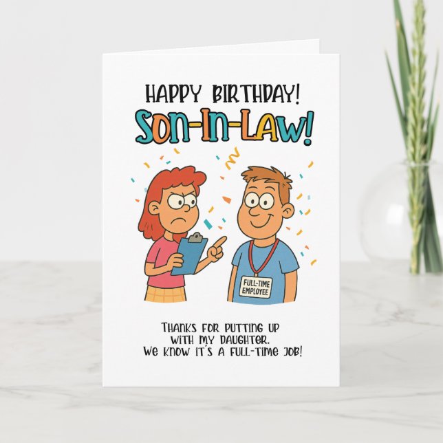 Carte de belle-fille amusante - Blague d'employé à (Devant)