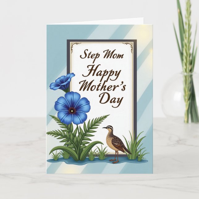 Carte de Belle-mère Fleurs d'Azur (Devant)