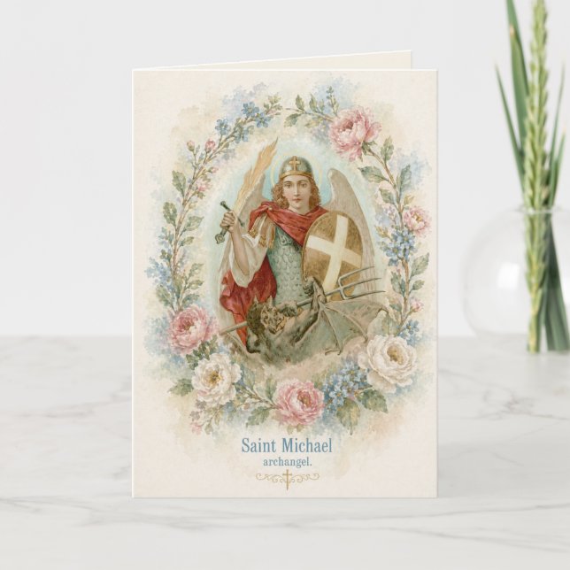 Carte de Bénédiction Catholique Saint-Michel Archa (Devant)