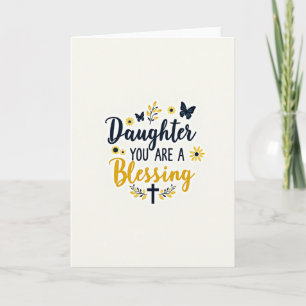 Carte de bénédiction pour fille en or faux