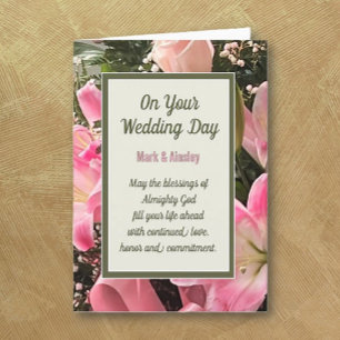 Carte de bénédictions de mariage chrétien personna