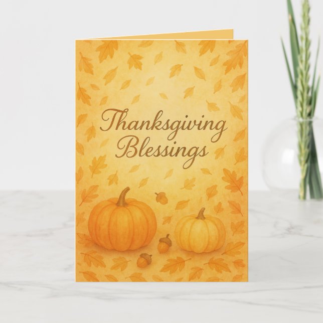 Carte de bénédictions de Thanksgiving – Aquarelle  (Devant)