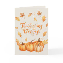 Carte de bénédictions de Thanksgiving – Aquarelle