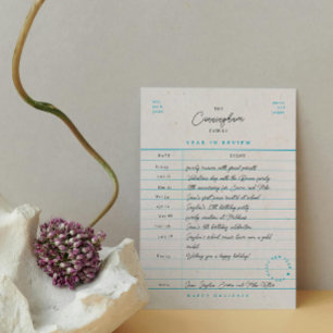 Carte de bibliothèque Bilan annuel Fête carte plat