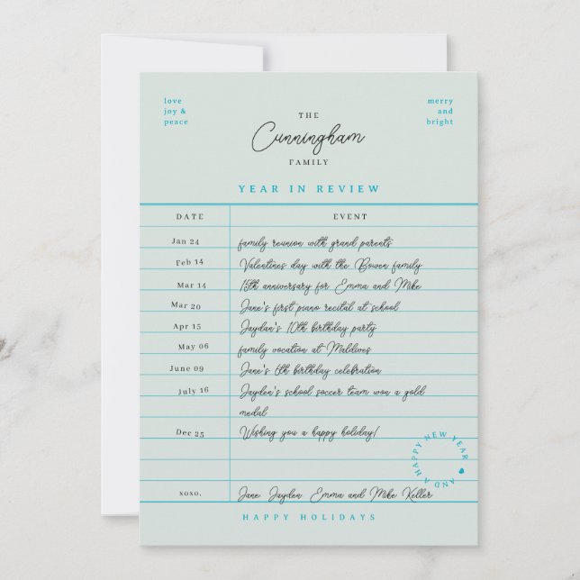 Carte de bibliothèque Bilan annuel Fête de Noël (Devant)