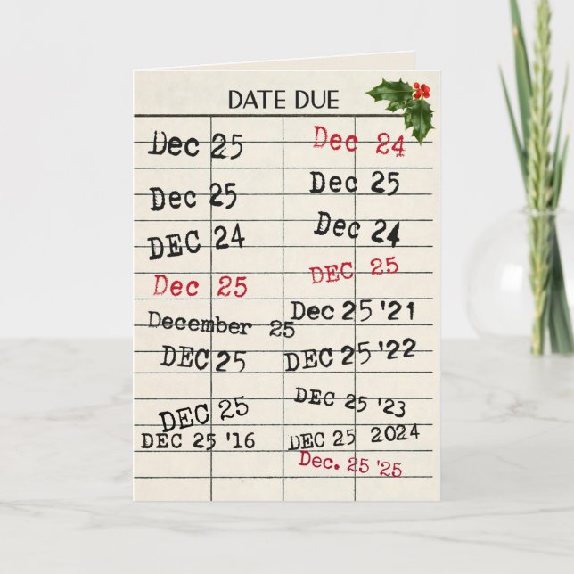 Carte de bibliothèque de Noël pour 2025 (Devant)