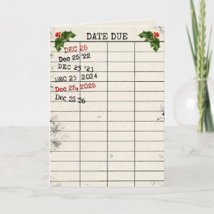 Carte de bibliothèque de Noël pour 2026