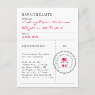 Carte de bibliothèque Enregistrer la date