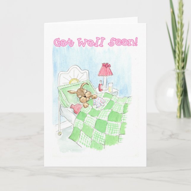 Carte de bien obtenir - Lapin malade lapin lapin (Devant)