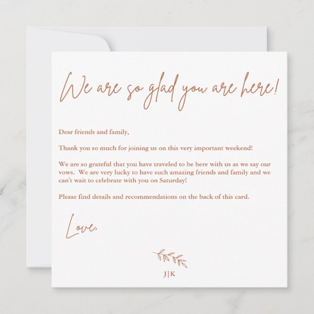 Carte de bienvenue Boho Warm Mariage (Devant)