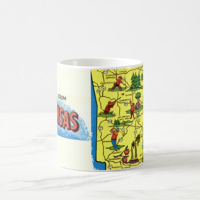 Carte de bienvenue de l'Arkansas sur un mug (Centre)