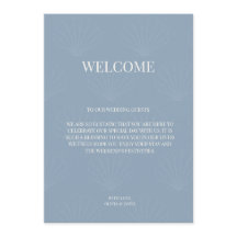 Carte de bienvenue de mariage minimaliste coquilla