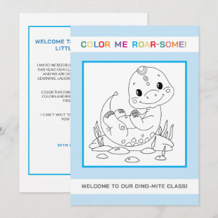 Carte de bienvenue de rentrée scolaire avec colori
