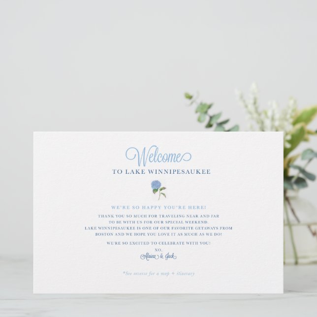Carte de bienvenue du week-end mariage - pour ALAI (Debout devant)