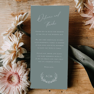 Carte de bienvenue et de remerciement pour mariage