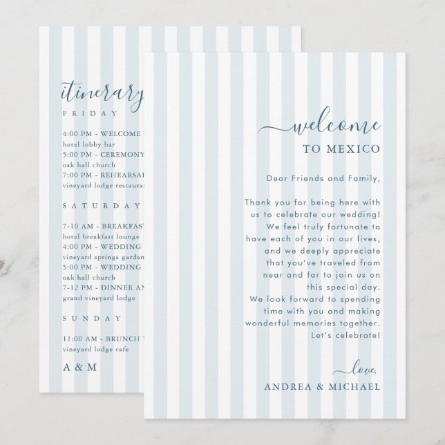 Carte de bienvenue et d'itinéraire de mariage à ra (Devant / Derrière)