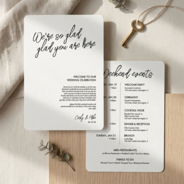 Carte de bienvenue minimaliste pour mariage (Créateur téléchargé)