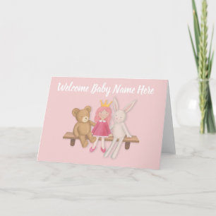 Carte de bienvenue pour bébé fille
