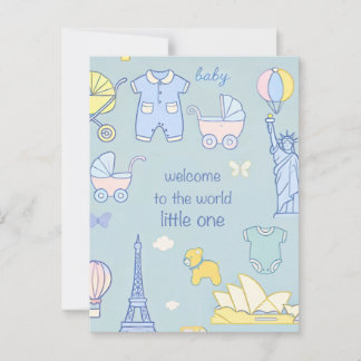 Carte de bienvenue pour bébé nouveau-né / Carte po