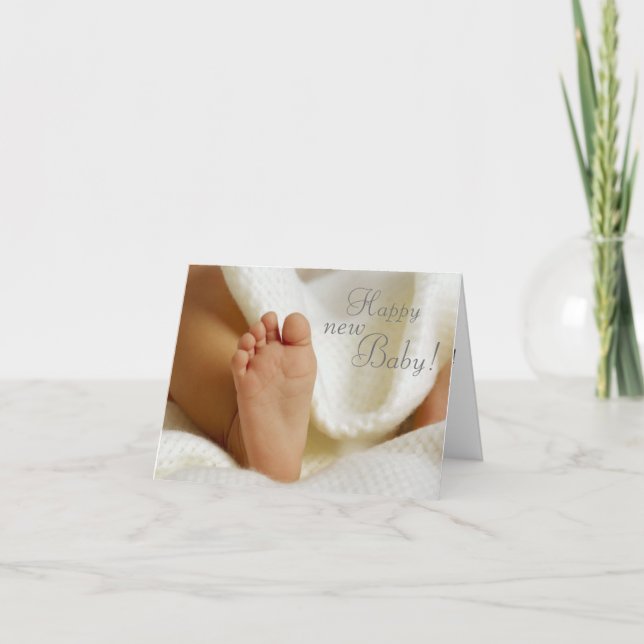 Carte de bienvenue pour nouveau bébé (Devant)