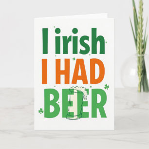 Carte de bière irlandaise que j'avais