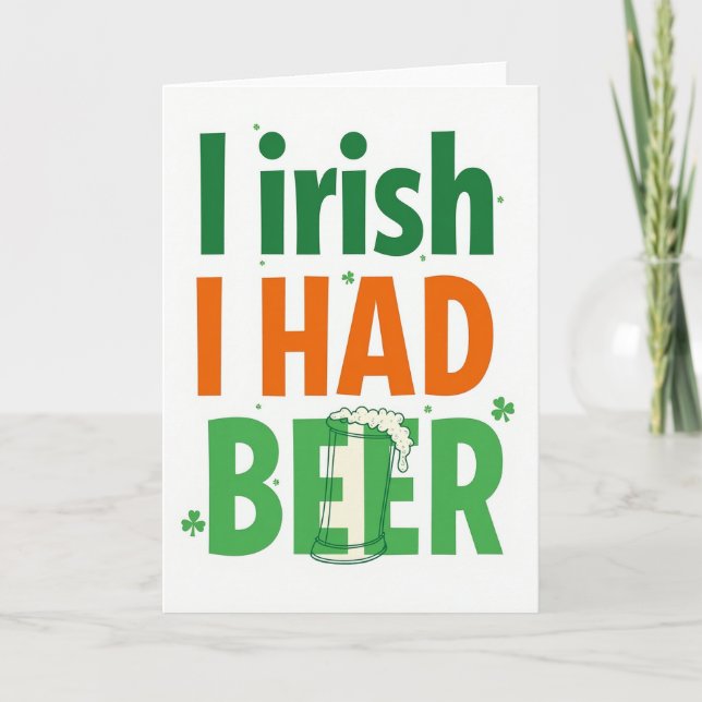 Carte de bière irlandaise que j'avais (Devant)