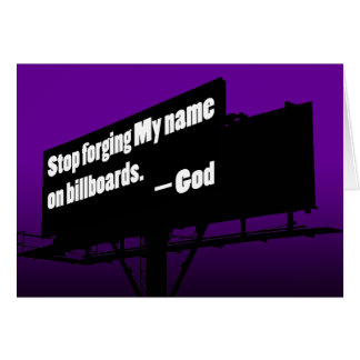 Carte de Billboard Dieu dit arrêtez