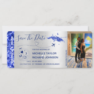 Carte de Billet d'Avion Save the Date avec Photo S
