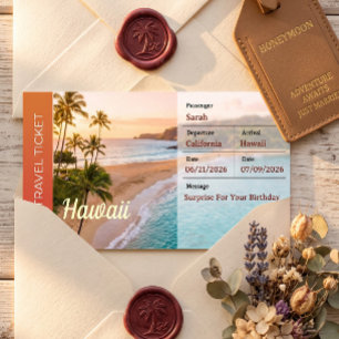 Carte de Billet d'Avion Surprise pour un Voyage à