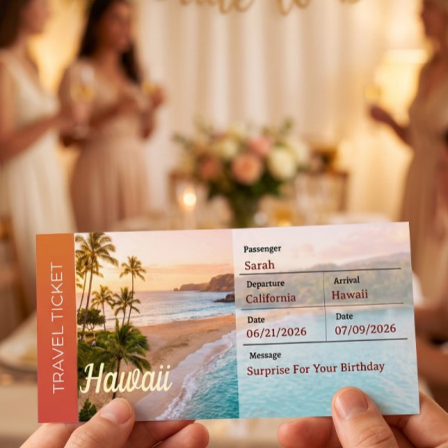 Carte de Billet d'Avion Surprise pour un Voyage à  (Créateur téléchargé)