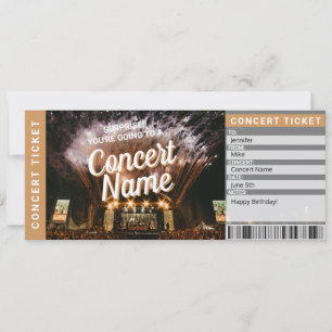 Carte de billet de concert surprise pour un événem